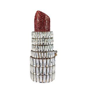 Lipstick Crystal Clutch Bag Novelty Evening Handbags Bridal Party T_T